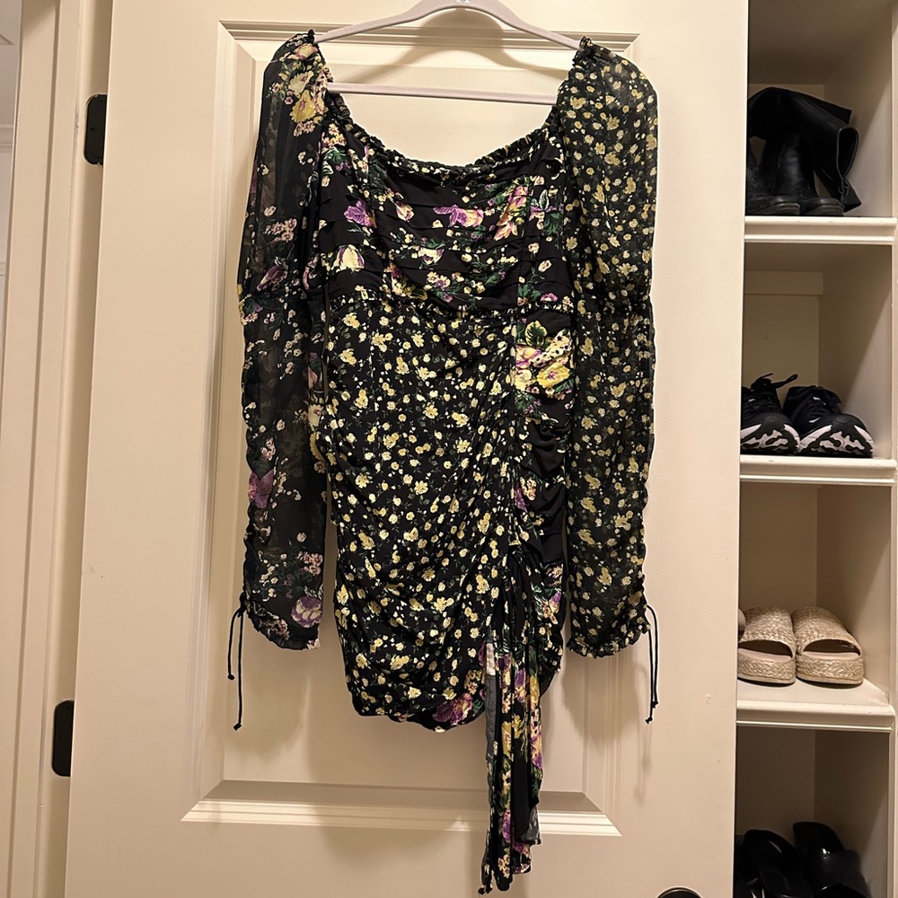For Love & Lemons Floral Print Mini Dress